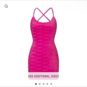 Skims logo velour dress